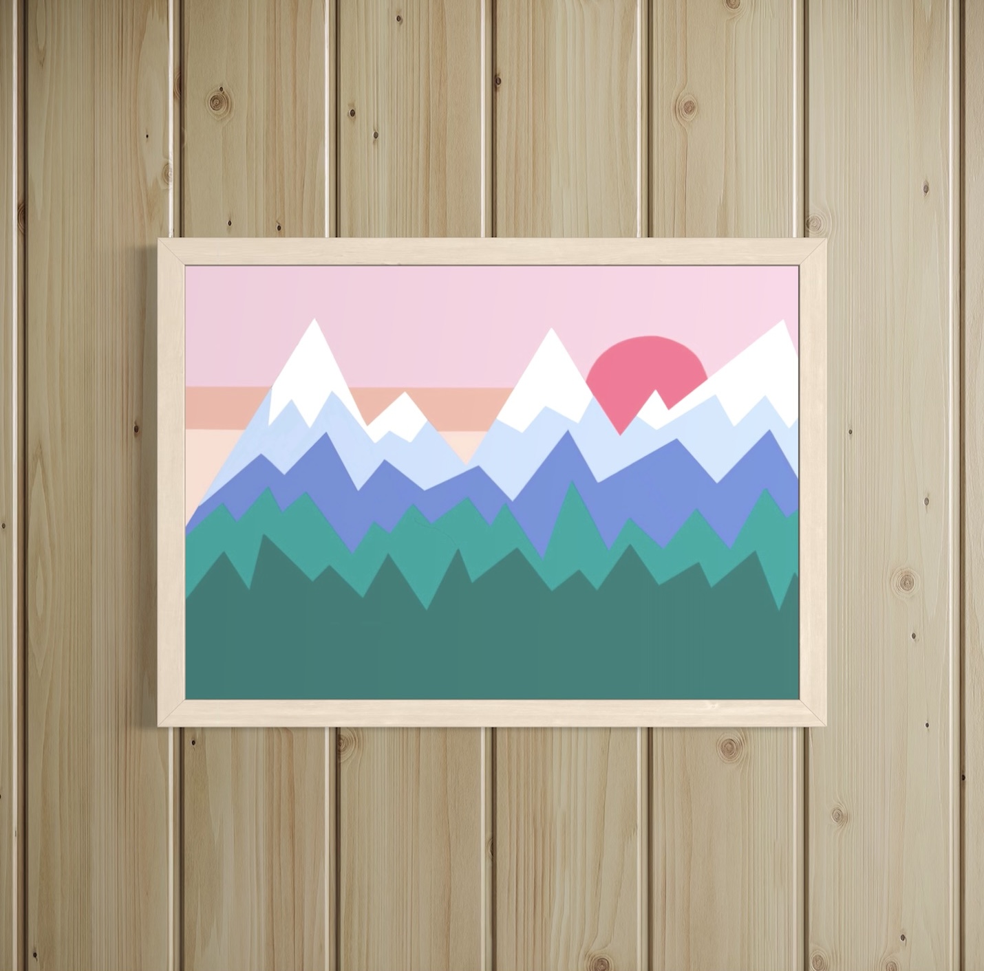 Alpine Geometric Peaks Print